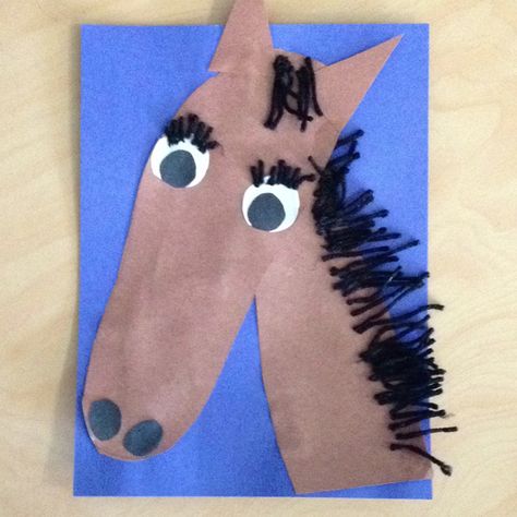 Horse Art Projects For Kids, Horse Art For Kids, Horse Art Project, Art For Toddlers, Science Art Projects, Camp Games, Cowboy Crafts, Farm Animal Crafts, Farm Unit