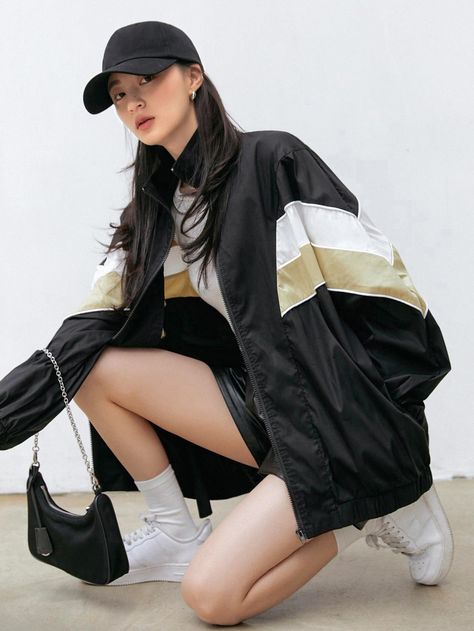 Women Jackets, Wind Jacket, Colour Block, Color Blocking, Color Block, Off The Shoulder, Rain Jacket, Jackets For Women, Exterior