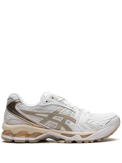 Taupe Sneakers, Running Silhouette, Asics Women Gel, Asics Gel Kayano, Gel Kayano, Asics Sneakers, Asics Shoes, Tiger Stripes, Boot Pumps