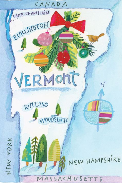 Christmas in Vermont - Wassailing Weekend in Woodstock, Vermont Fall In New England, Woodstock Vermont, New England Travel, New England Fall, Lake Champlain, Christmas Parade, Charming Christmas, Christmas Town, Christmas Illustration