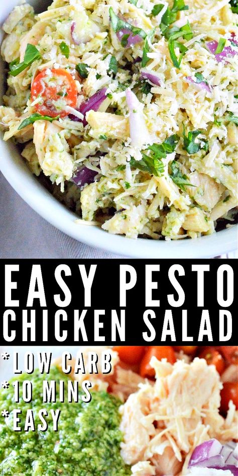 Ibs Meals, Low Carb Pesto, Recipes Using Pesto, Easy Pesto Chicken, Tomato Pesto Chicken, Pesto Chicken Salad, Stylish Cravings, Low Carb Dinner Chicken, Healthy Pesto