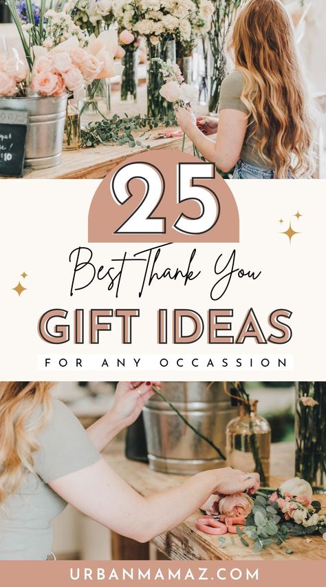 Looking for the best ways to say thank you for any occassion? Check out this list of 25 best thank you gifts for everyone you know. Gift Ideas Thank You, Big Thank You Gifts, Thank You Gift For Wedding Vendors, Wedding Thank You Gifts For Helpers, Thank You Gifts For Wedding Helpers, Gifts To Say Thank You, Thank You Tokens Ideas, Thank You Favors Ideas, Thank You Gifts Ideas