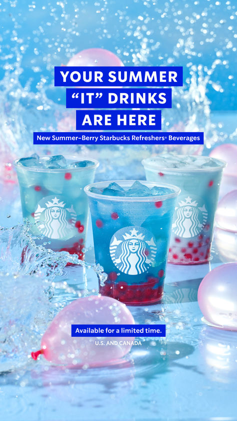 Your summer “it” drinks are here. ☀️ Introducing the new Summer-Berry Starbucks Refreshers® Beverages with raspberry flavored pearls. Strawberry Boba Aesthetic, Strawberry Boba, Boba Aesthetic, Chinese Chicken Salad Recipe, Starbucks Summer, Secret Starbucks Recipes, Healthy Starbucks Drinks, Starbucks Store, Healthy Starbucks