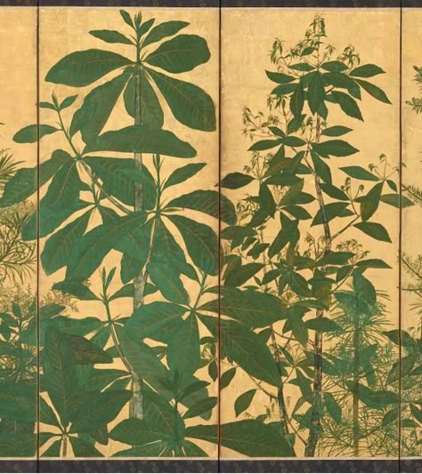 Detail. Trees. Master of the I’nen Seal (1600–30), Sōtatsu school. Japan, mid-17th century. Pair of six-panel folding screens. Ink, colors, and gold on paper. Freer Gallery of Art. Japanese Tree Art, Rinpa School, Japanese Art Samurai, Folding Screens, Japanese Garden Landscape, Japanese Art Modern, Asian Flowers, Art Newspaper, Japanese Screen