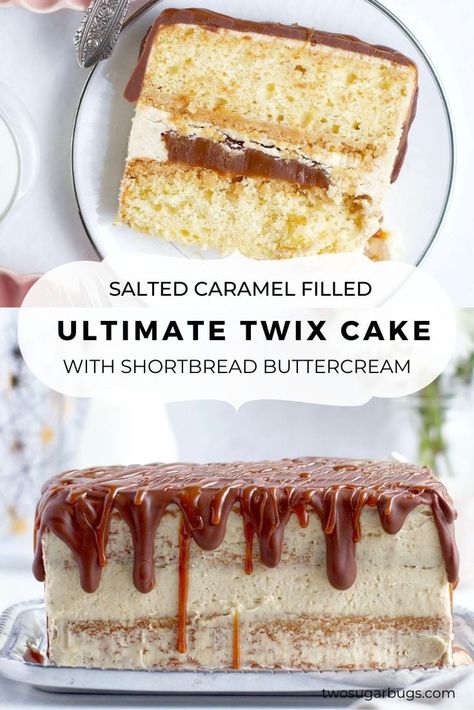 Twix Candy Birthday Cakes, Vanilla Nutella Cake, Twix Cake Recipe, Twix Cake Birthday, Caramel Drip Recipe, Vanilla Cake Filling Ideas, Nutella Cake Recipes, Easy Layer Cake Recipes, Birthday Cake 2023