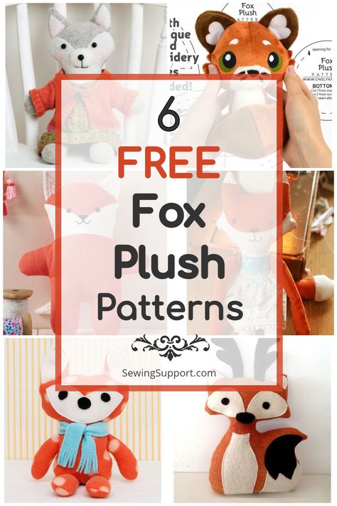 Free Fox Stuffed Animal Patterns Plush Sewing Patterns, Fox Sewing, Fox Sewing Pattern, Fox Plushie, Teddy Bear Patterns Free, Fox Stuffed Animal, Bear Patterns Free, Fox Crafts, Teddy Bear Sewing Pattern