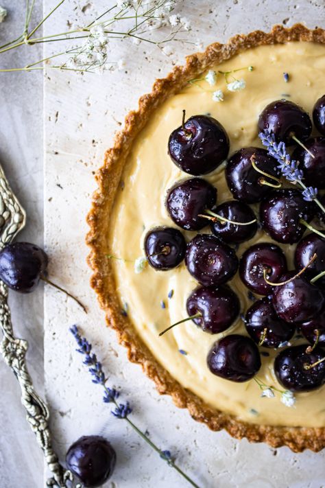 Lavender + Vanilla Tart — Inspired With A Twist Breakfast Recipes Vegetarian, Lavender Tart, Vanilla Tart, Farro Risotto, Grilled Corn Salsa, Jamaican Curry Powder, Savory Tarts, Weekly Menu Plan, Pastry Cream Filling