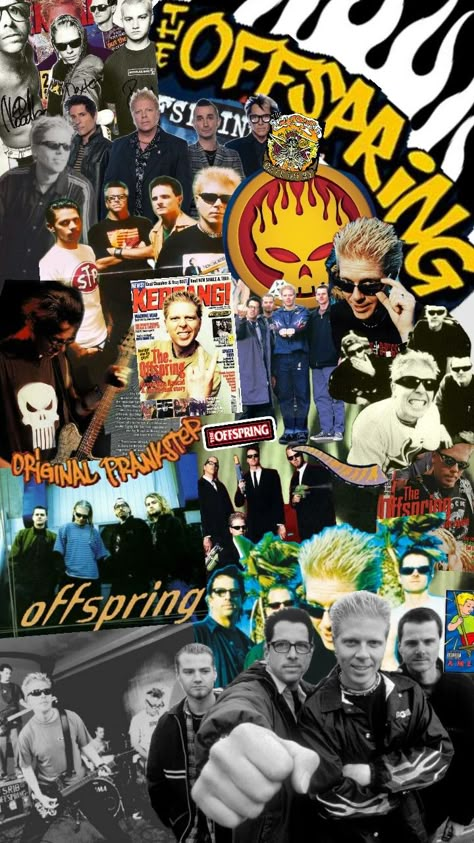 The Offspring #offspring #punk #rock #music #punkrock #90s #00s The Offspring Wallpaper, Offspring Wallpaper, Dexter Holland, 90s Punk Rock, Punk Collage, Rock Collage, Grunge Pics, Black Phone Background, Band Wallpaper