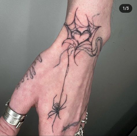 Tattoo Homme, Grunge Tattoo, Web Tattoo, Handpoke Tattoo, Elbow Tattoos, Tattoo Signs, Spider Tattoo, Hand Tattoos For Women, Small Hand Tattoos