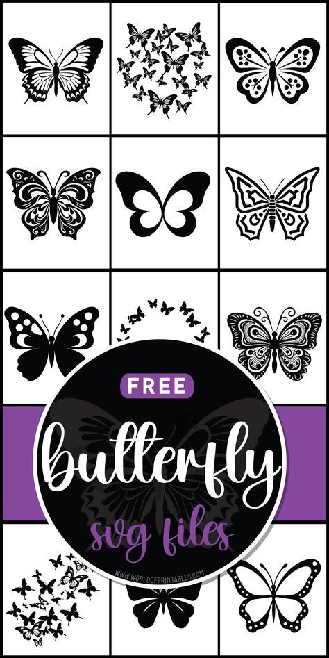 Flutter into creativity with our enchanting butterfly SVGs! Perfect for adding a whimsical touch to your designs and projects. Let these graceful wings inspire your imagination! Butterflies Svg Free, Free Svg Butterfly, Free Butterfly Svg Files For Cricut, Butterfly Stencil Printable, Butterfly Svg Free Cricut, Free Butterfly Svg, Acrylic Engraving, Free Cricut Images, Laser Cut Files Free