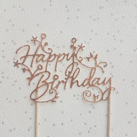 Rose Gold Cake Topper, Diy Cake Topper Birthday, Silver Cake Topper, Cake Centerpieces, Rose Gold Cake, Happy Birthday Rose, 1st Birthday Cake Topper, Glitter Pictures, Gold Cake Topper