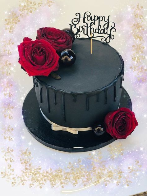 Red Birthday Cakes, Black Cake, Birthday Cake For Him, Red Cake, Mini Cakes Birthday, Creative Cake Decorating, Creative Birthday Cakes, Simple Birthday Cake, Mehndi Designs For Hands