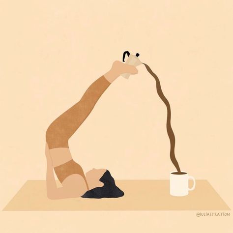 Four Sigmatic (@foursigmatic) • Instagram photos and videos Pilates Logo, Yoga Illustration, Abstract Face Art, Coffee Painting, Coffee Illustration, Yoga Mindfulness, Coffee Logo, Home Workouts, Amazing Art Painting