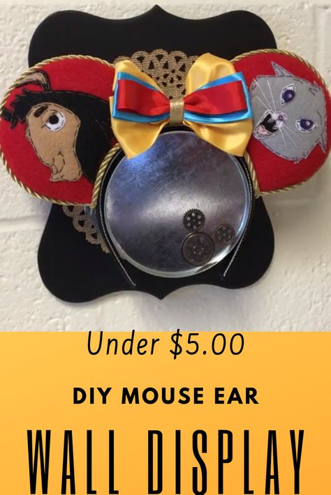 Disney Ears Display Wall Diy, Disney Ears Display Wall, Disney Ears Display, Disney Bathroom, Disney Wall, Display Wall, Simple Budget, Mickey Mouse Ears, Booth Ideas