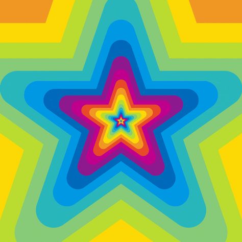 Star Gif Background, Rainbow Star Wallpaper, Animated Background Gif, Rainbow Gif, Star Gif, Trippy Gif, Cool Optical Illusions, Rainbow Aesthetic, Rainbow Star