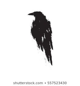 Raven Images, Stock Photos & Vectors | Shutterstock Black Crow Tattoos, Crow Logo, Rabe Tattoo, Symbols Of Strength Tattoos, Crow Silhouette, Crow Tattoo Design, Black Bird Tattoo, Crow Tattoo, Trash Polka Tattoo