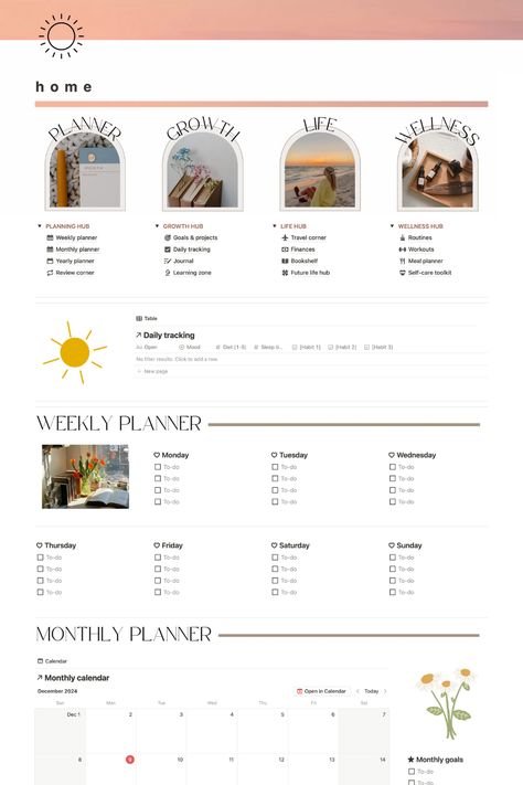 Conquer 2025 with this aesthetic Notion planner!  All-in-one organization, journaling, & productivity—your "that girl" life awaits.  #NotionPlanner #2025Planner #DigitalPlanner Notion Template Ideas Life Planner, Notion 2025 Planner, 2025 Notion Template, Notion Setup Aesthetic, Notion Dashboard Ideas Aesthetic, Notion Life Dashboard, 2025 Notion, Notion Journal Template, Notion Dashboard Ideas
