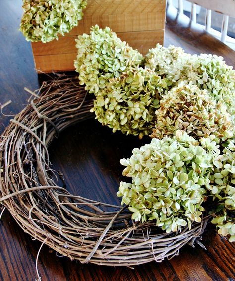 Fall Flower Display, Hydrangea Fall Decor, Hydrangea Wreath Diy, Fun Wreaths, Fall Hydrangea Wreath, Decorative Wreaths, Mom Crafts, Buttermilk Pie, Flower Displays