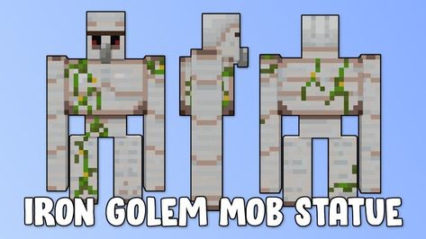 Iron Golem Mob Statue Minecraft Map Statue Minecraft, Minecraft Circles, Minecraft Iron, Iron Farm, Minecraft Statues, Iron Golem, Minecraft Structures, Minecraft Blocks, 1 Pixel