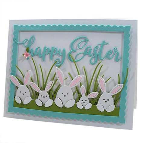 Easter Cards Handmade, Album Diy, Cardmaking And Papercraft, Album Scrapbooking, Scrapbooking Album, Embossed Cards, Easter Card, Stencil Diy, Easter Rabbit