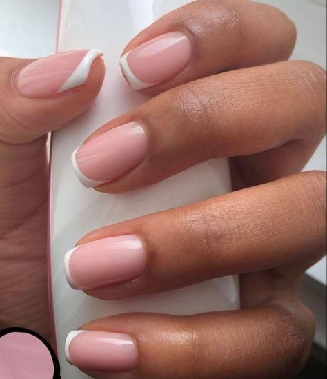 French Acrylic Short Nails, Russian Style Manicure, French Russian Manicure, Russian French Manicure, Russian Manicure French Tip, Short Russian Manicure, Russian French Nails, Squoval Nails French Tip, Russian Manicure Gel