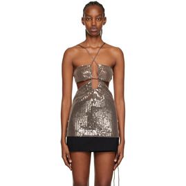 Sheer stretch polyester-blend mesh tank top. Sequins throughout. Adjustable criss-crossing straps at…. Color:brown brown. Material:60% polyester, 30% nylon, 10% elastane. #adv womens #topwear #tanks # Sequin Top Outfit, Sequins Top Outfit, Core Memory, Tøp Aesthetic, Best Online Stores, Black Curves, Shimmer Dress, Ibiza Fashion, Mesh Tank Top