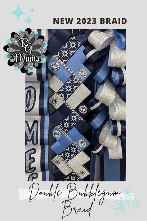 Homecoming mum braid bubble gum Braid Homecoming Hairstyles, Homecoming Braids, Braided Homecoming Hairstyles, Mum Braids, Hoco Mums, Mums And Garters, Texas Mums, Texas Crafts, Football Mums