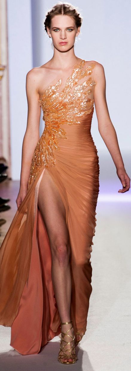 Zuhair Murad Haute Couture, Orange Dresses, Collection Couture, Fashion Gowns, فستان سهرة, Gowns Of Elegance, Couture Runway, Zuhair Murad, Couture Gowns