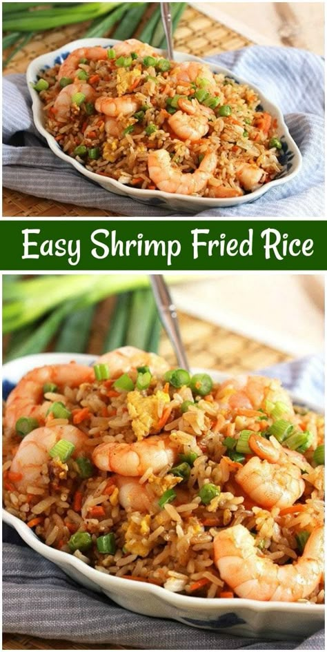 Easy Shrimp Fried Rice Recipe, Easy Shrimp Fried Rice, Rice Shrimp, Shrimp Fried Rice Recipe, Shrimp And Rice Recipes, Fried Rice Recipe Easy, Homemade Chinese Food, Easy Rice, Chinese Cooking Recipes