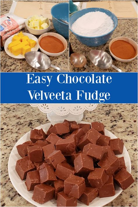 This Easy Chocolate Velveeta Fudge is a crowd favorite around our house during the holidays. You might say “What?! Velveeta with chocolate and sugar?!” Velvetta Fudge, Velveeta Fudge, Desserts Quick, Fudge Recipes Easy, Holiday Sprinkles, Thanksgiving And Christmas, Yes I Can, Quick Desserts, Love Eat