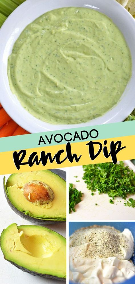 Vegetable Tray Ideas, Avocado Ranch Dip Recipe, Avocado Ranch Dip, Avocado Ranch Dressing Recipe, Avocado Stuff, Avocado Dip Recipe, Ranch Dip Recipe, Avocado Ranch Dressing, Avocado Dessert