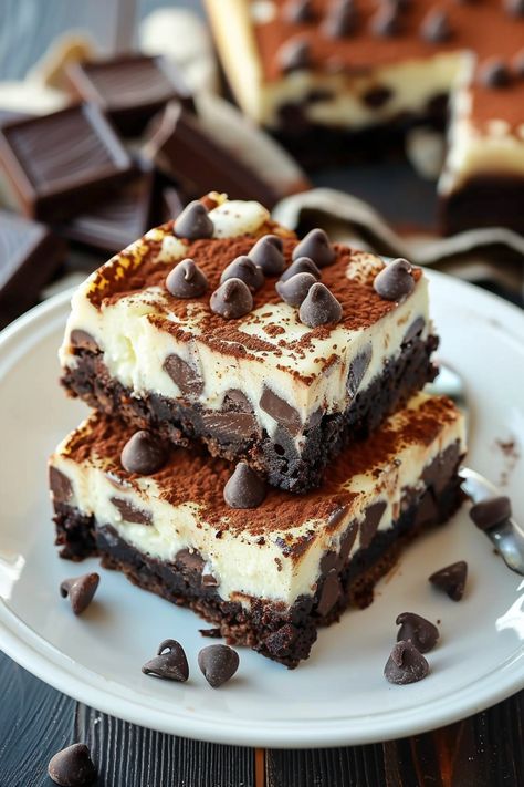 ⠀⠀ Indulge in the ultimate dessert combination of rich chocolate brownies layered with creamy cheesecake. These Cheesecake Brownies are perfect for satisfying both chocolate and cheesecake cravings in one decadent bite.  Ingredients:⤵️  12 ounces semi-sweet or bittersweet chocolate chips 🍫 6 tablespoons unsalted butter, cut into small cubes 🧈 ¾ cup granulated sugar 🍬 1 teaspoon vanilla extract 🍦 3 eggs, room temperature 🥚 ¼ cup unsweetened cocoa powder 🍫 Chocolate Cheesecake Bites, Unsweetened Cocoa Powder, Chocolate Dreams, Cheesecake Brownies, Food Babe, Cheesecake Bites, 3 Eggs, Creamy Cheesecake, Bittersweet Chocolate