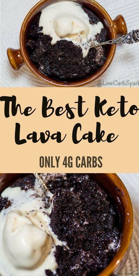 keto lava cake low carb dessert Keto Lava Cake, Desserts Keto, Low Carb Ice Cream, Cake Mug, Keto Mug Cake, Keto Pancakes, Low Carb Dessert, Low Carb Diets, Keto Cake