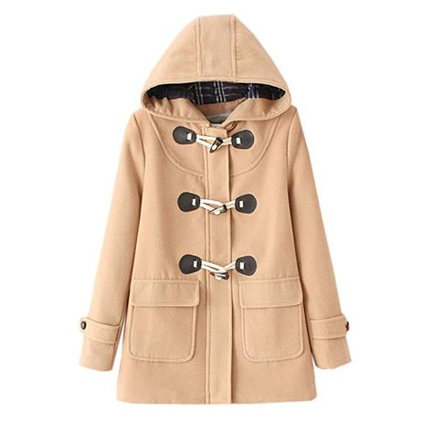 WSLCN Classic Duffle Coat Woolen Fleece Women Trench Coat Hooded: Amazon.ca: Clothing & Accessories Duffel Coat, Toggle Coat, Beige Coat, Casual Outerwear, Duffle Coat, Long Sleeves Coats, Wool Blend Coat, Trench Coats Women, Winter Coats