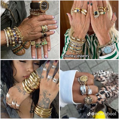 Bulky Rings, Chunky Jewelry, Mixed Metals