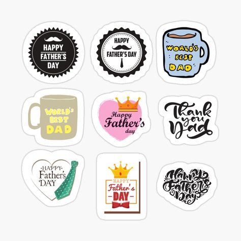 Get my art printed on awesome products. Support me at Redbubble #RBandME: https://www.redbubble.com/i/sticker/Happy-fathers-day-father-s-day-by-Ainar67/72562146.EJUG5?asc=u World Father's Day, Father's Day Stickers, Day Stickers, Dad Day, Happy Father's Day, Journal Gift, Fathers Day Cards, Journal Stickers, Happy Father