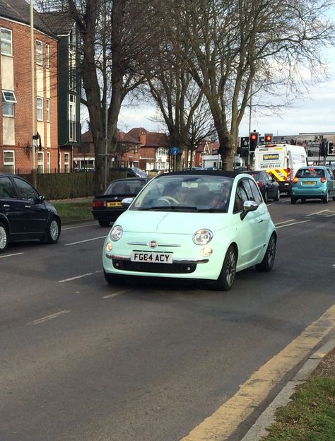 Mint Green Fiat 500, Fiat 500 Car, Future Board, Passed Driving Test, Car Vintage, Car And Driver, Driving Test, Fiat 500, Dream Car