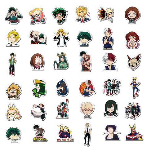 Mha Journal, Bakugo Todoroki, Pin Sticker, Wall Graffiti, Stickers Anime, Anime Journal, Anime Sticker, Anime Printables, Sticker Bomb