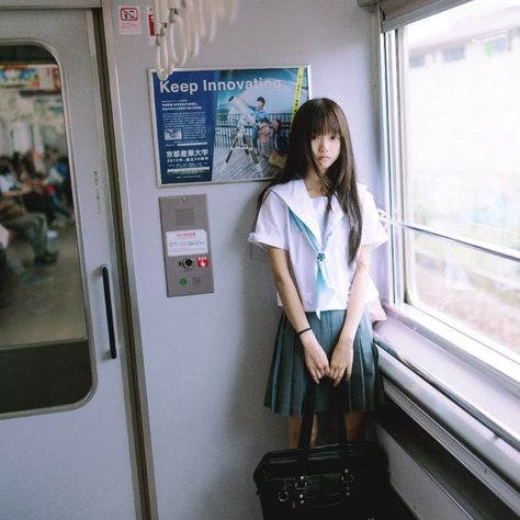 Ulzzang Girl Face, Sailor School Uniform, School Cosplay, Japanese Countryside, College Beauty, Japanese Uniform, Japanese High School, Japanese School, Japan Photo