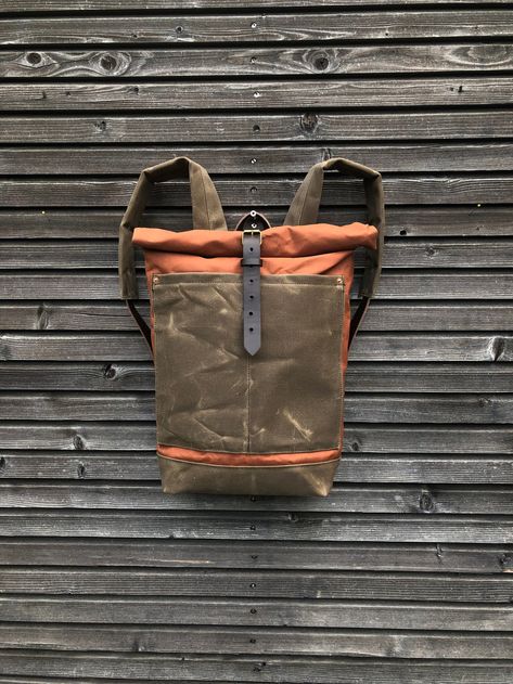 Leather Studio, Waxed Canvas Backpack, Waxed Canvas Bag, Canvas Rucksack, Everyday Backpack, Small Messenger Bag, Canvas Messenger Bag, Leather Projects, Leather Pattern