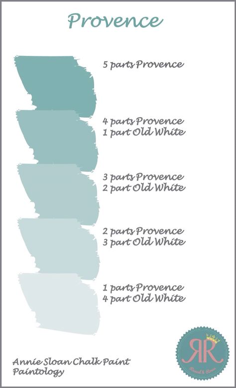 Find out what colour combinations you can make with Annie Sloan Chalk Paint.   We kick off the series with Annie Sloan Chalk Paint in Provence mixed with Old White.   You can see more over on the blog www.rascalandroses.co.uk/blog Annie Sloan Chalk Paint Colors, Annie Sloan Colors, Annie Sloan Painted Furniture, Painted Bedroom Furniture, Chalk Paint Colors, Chalk Paint Projects, Colors Schemes, Annie Sloan Paints, Chalk Paint Furniture