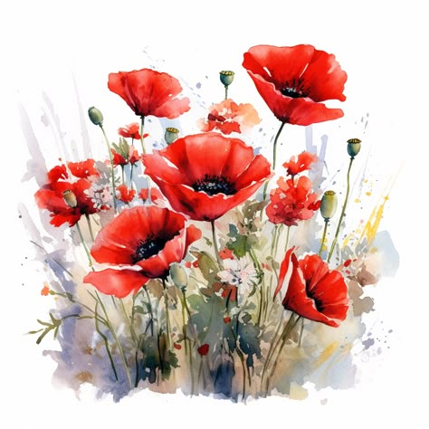 Poppy Flower Drawing, Minimal Tattoo Designs, Magic Runes, Poppy Drawing, Watercolor Flowers Tutorial, Watercolor Poppies, Watercolor Paintings For Beginners, Flower Art Drawing, Poppy Painting