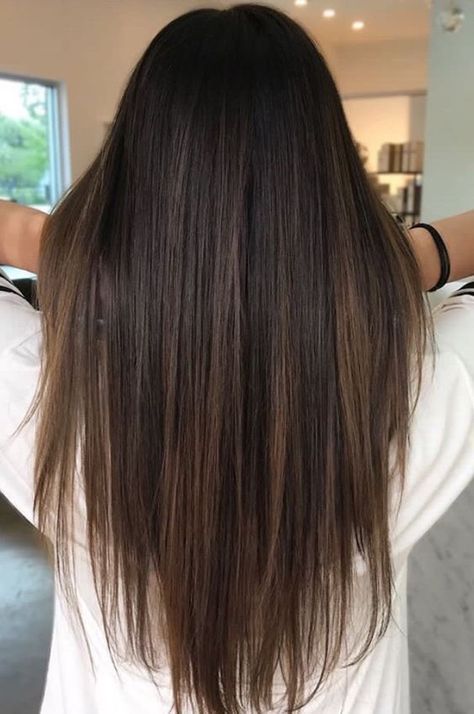 Balayage Straight, Balayage Straight Hair, Blond Balayage, Brunette Balayage, Long Brunette, Hair 2018, Long Brown Hair, Brown Highlights, Trendy Hair Color