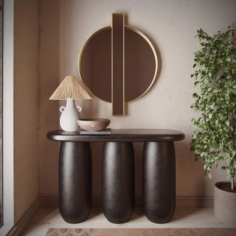 Console Tables – TOV Furniture Outdoor Table Decor, Console Table Bedroom, Entryway Benches, Black Console Table, Elegant Console Table, Storage Benches, Tov Furniture, Earthy Aesthetic, Mirror Mirror On The Wall