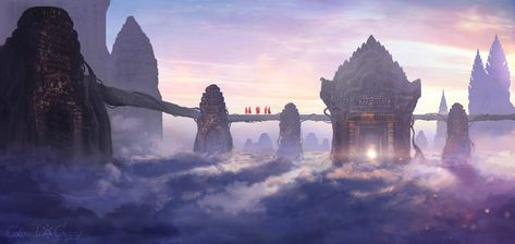 ArtStation - Sky temple Temple Concept Art, Sky Temple, It 2017, Temple Art, Matte Painting, Personal Project, Online Painting, Student Work, Online Courses