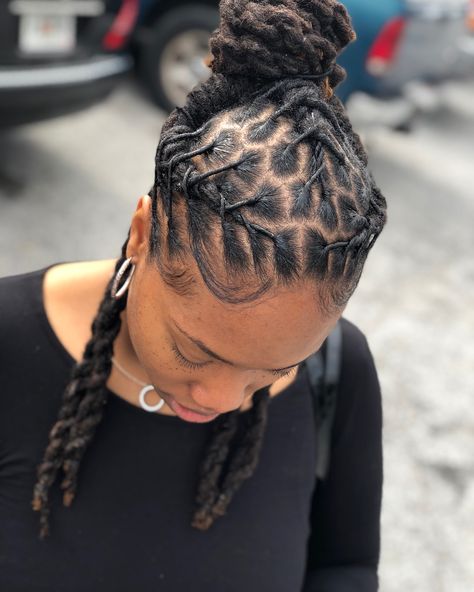 ❤️ Stylist @lux_n_locs .... Mode Half Dreads, Dreads Styles For Women, Dreads Hairstyles, Blonde Dreads, Braids Twist, Dread Head, Loc Hairstyles, Dreads Girl, Dreadlock Hairstyles For Men