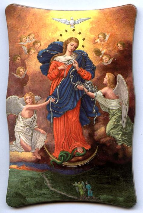 Mary Undoer Of Knots, Our Lady Undoer Of Knots, Mary Jesus Mother, Assumption Of Mary, Queen Of Heaven, Christian Posters, Blessed Mother Mary, Sainte Marie, Holy Mary