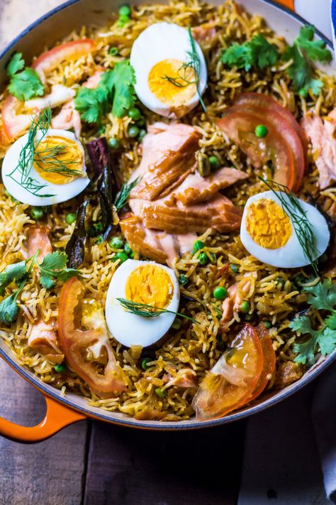 Kedgeree Recipe, Vegetarian Rice, Hot Smoked Salmon, Salmon Tartare, Trout Recipes, Smoked Salmon Recipes, Poached Salmon, Lentil Dishes, Lentils And Rice