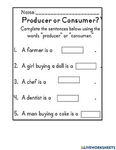 Producers And Consumers 1st Grade, Consumers And Producers Activities, Producer And Consumer Activities, Economics Activities, Decimal Multiplication, Producers And Consumers, Consumer Math, Life Skills Curriculum, Kindergarten Colors