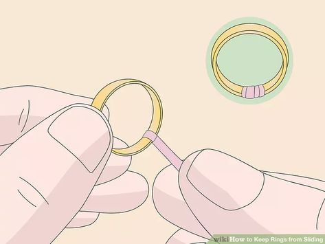 Simple Ways to Keep Rings from Sliding: 9 Steps (with Pictures) #Tips #Keeping #Care #Accessories #Your #World #and #Jewelry #Tidiness #Cleaning #Jewelry #Sparkling #Art #for How To Make Big Rings Fit, Loose Ring Hack, Diy Ring Size Adjuster, How To Make A Ring Smaller, Ring Too Big Hack, Ring Too Big, Make A Ring Smaller, Ring Adjuster, Diamond Ring Guard